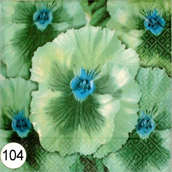 10104 Serviette Stiefmütterchen (grün)
