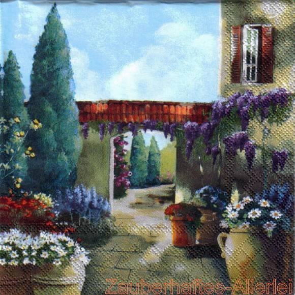 10251 Serviette Flowering Terrace - Terrasse Blumenkübel