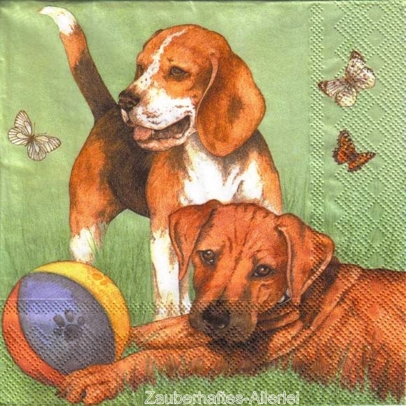 10426 Serviette Spielende Hunde (Playing Dogs)