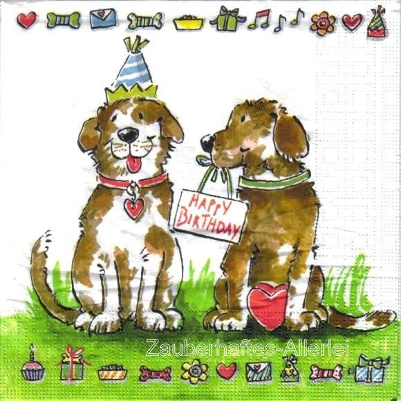 10635 Serviette Birthday Dogs - Hunde Geburtstag