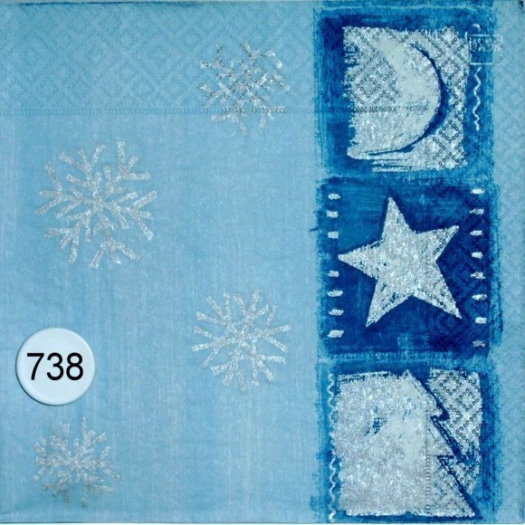10738 Serviette Mond Stern usw. (blau)