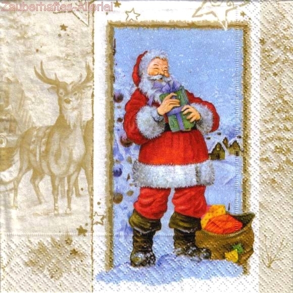 10774 Serviette Geschenkbote Nikolaus (Hello Santa)