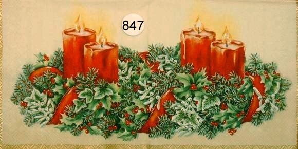 10847 Serviette Adventskranz (Lights of the Season)