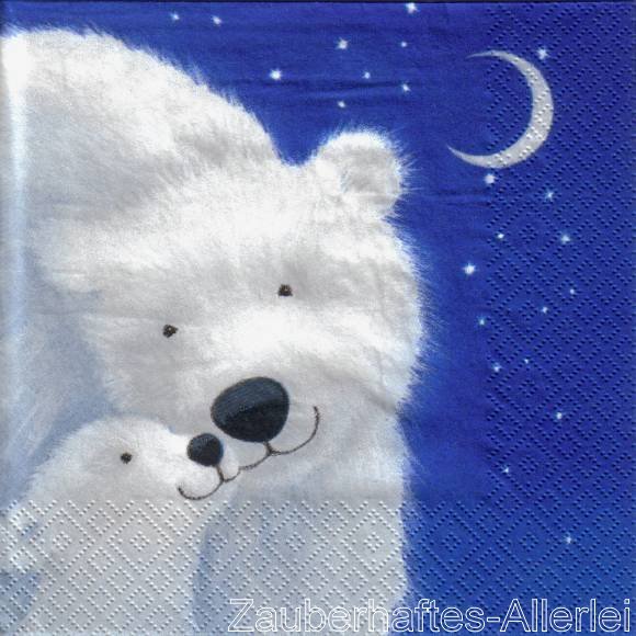 10920 Serviette Warm love in icy night - Eisbären