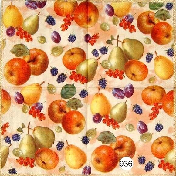 10936 Serviette Früchte, Obst