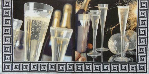 11011 Serviette Champagner Party