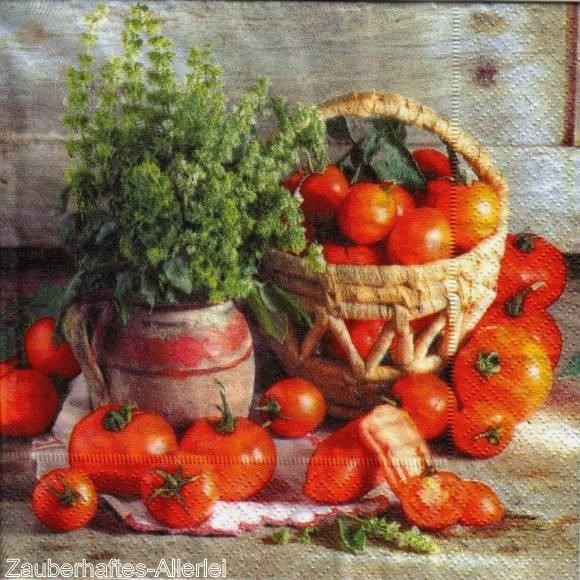 11451 Serviette Tomaten Basilikum (Kitchen Garden)