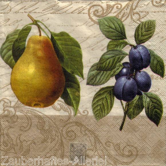 11758 Serviette Frutta - Birne Pflaumen