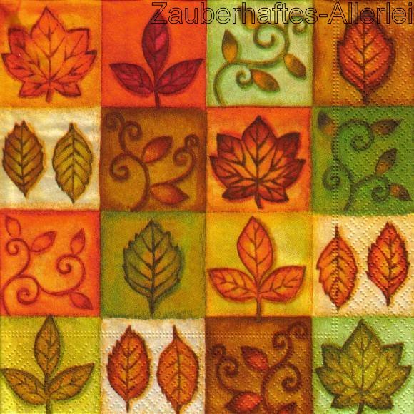 11806 Serviette Different Leaves - Verschiedene Blätter
