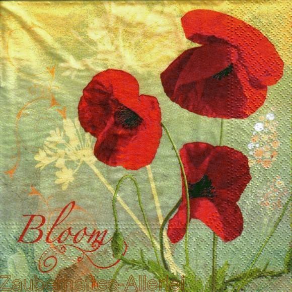11859 Serviette Bloom Poppy - Mohnblumen