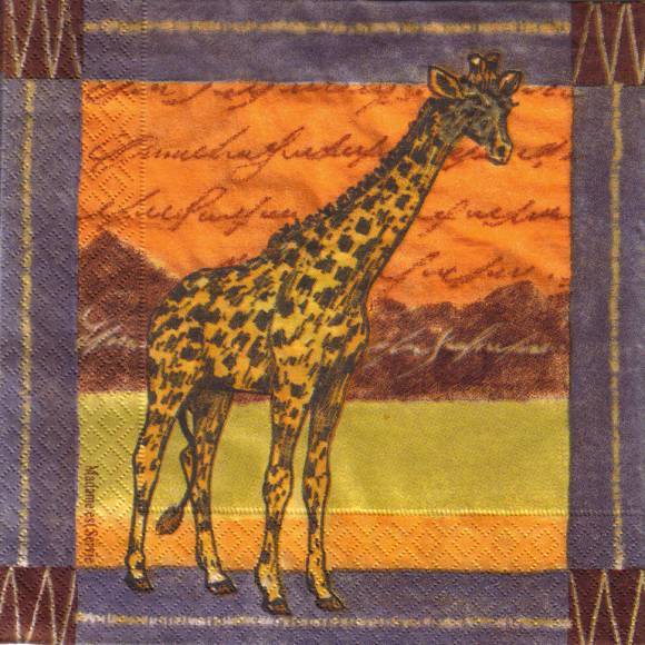 15641 Serviette Giraffe (Serengeti) (25x25)