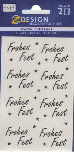 24071 Sticker Goldene Schrift Frohes Fest