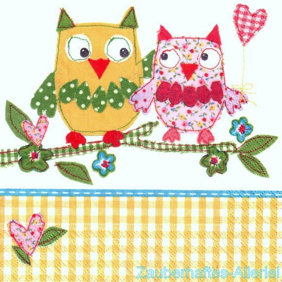 10404 Serviette Cute owls - Niedliche Eulen