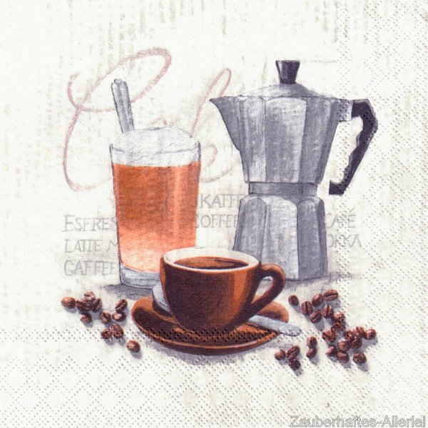 11287 Serviette Coffee - Kaffee Cappuccino Caffettiera