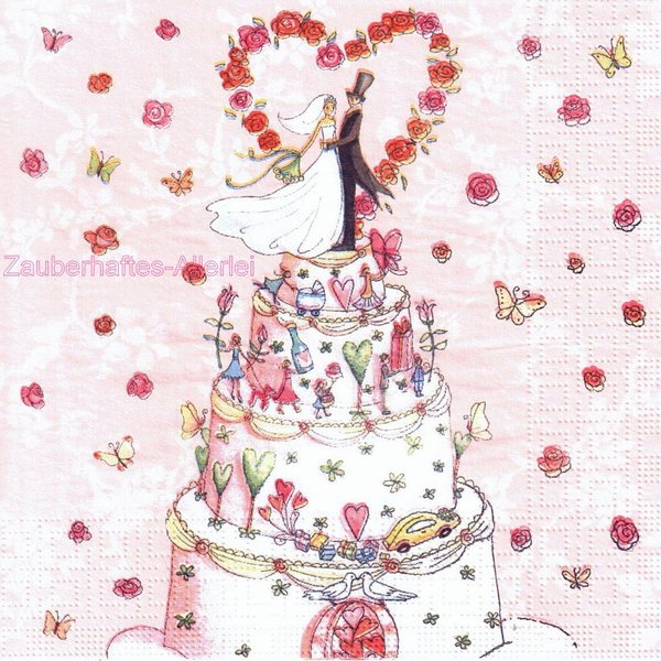 11309 Serviette Wedding cake - Hochzeitstorte