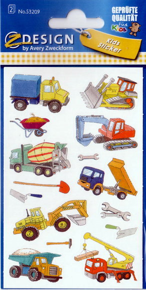24036 Sticker Baufahrzeuge und Werkzeuge