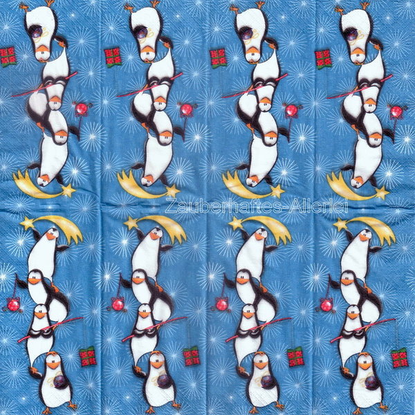 18025 Taschentuch Crazy Penguins - Lustige Pinguine