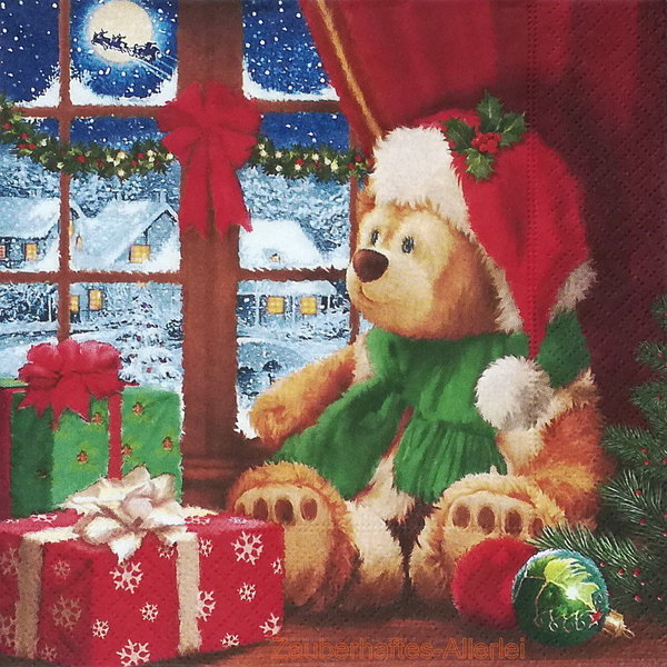 10254 Teddy's Christmas - Teddybär am Fenster