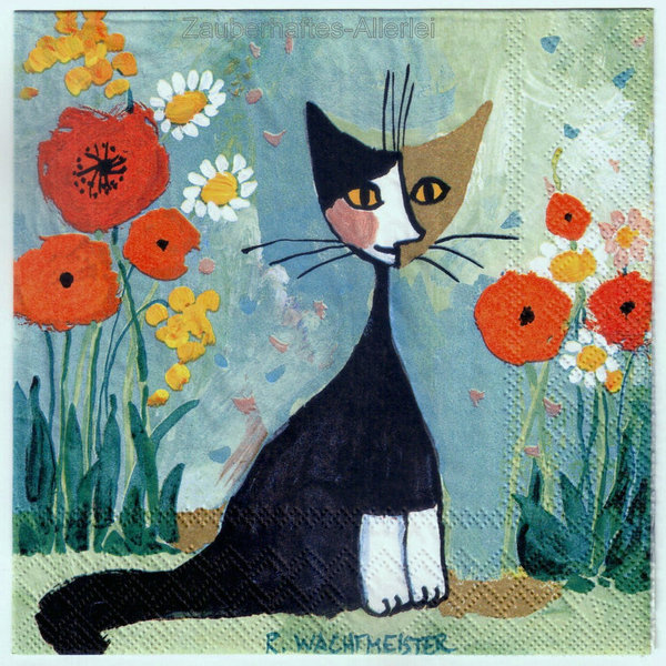 11170 Serviette My Garden - Rosina Wachtmeister - Katze im Blumenbeet
