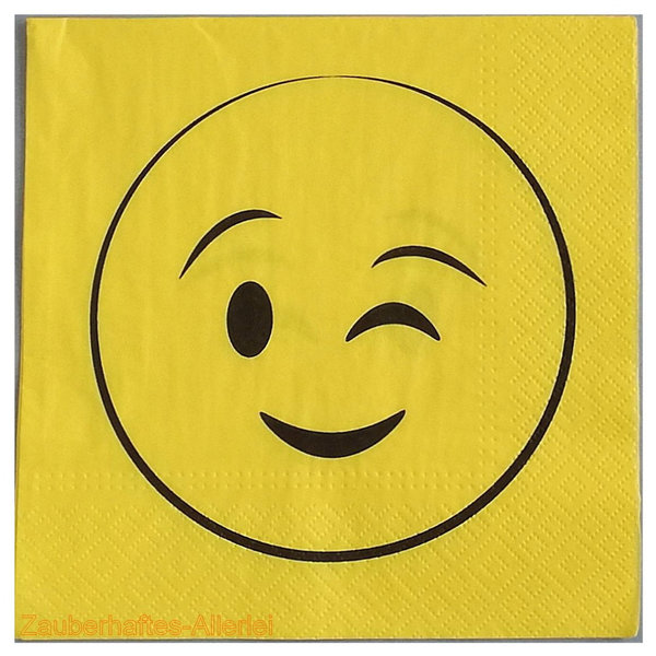 10385 Serviette Zwinker Smiley - Emoji